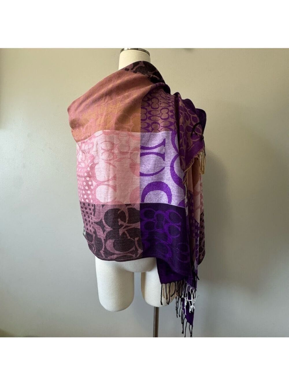 Chic Pink and Purple Patterned Scarf